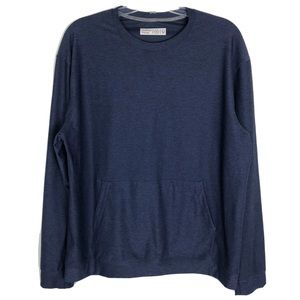 Outdoor Voices Mens Crew Neck Pullover Blue Long Sleeve Pockets XL